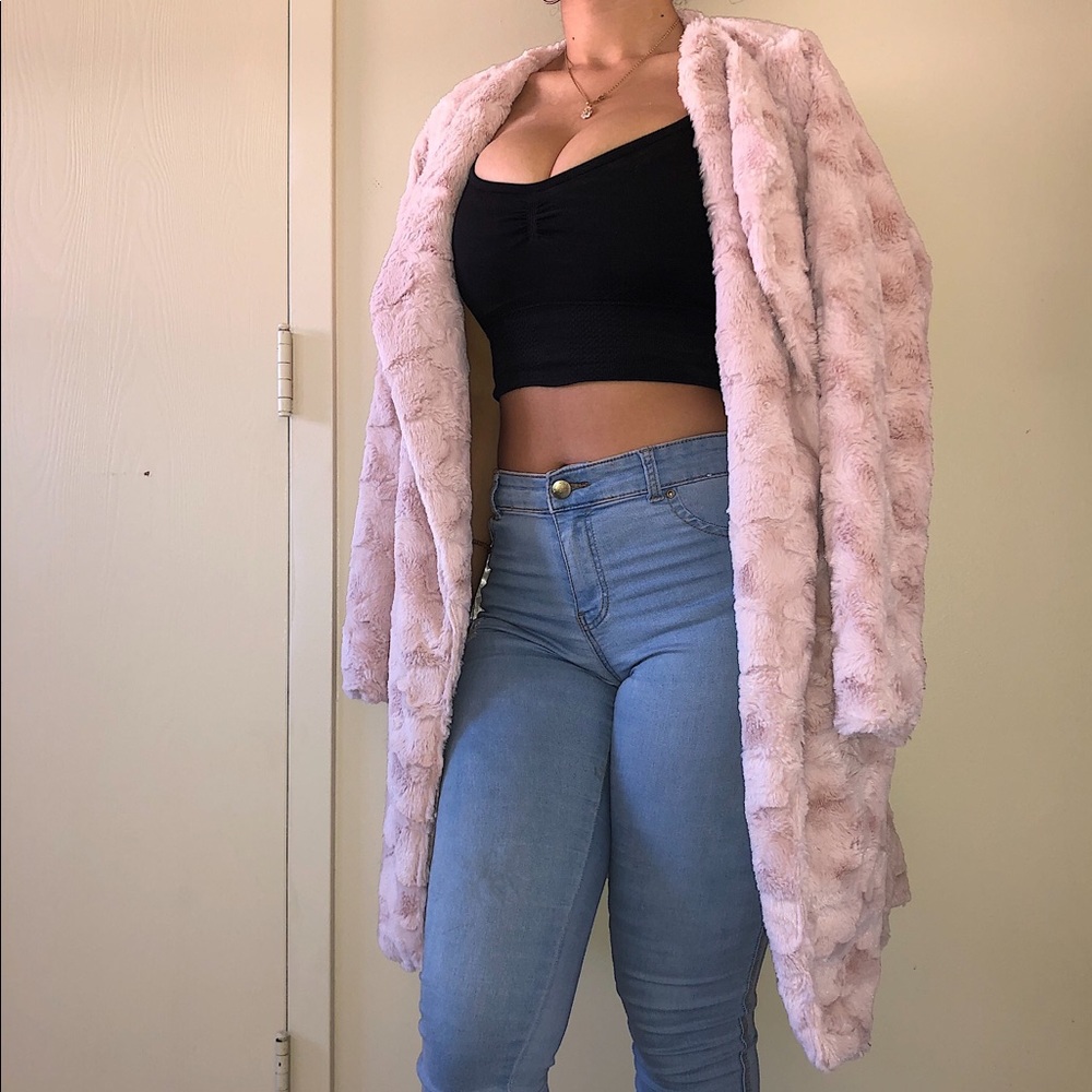 Etta Texture Faux Fur Coat